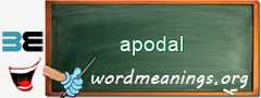 WordMeaning blackboard for apodal